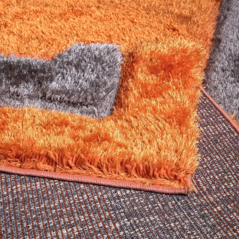 Soft Fluffy Shaggy Runner Rugs Orange (TRANI)