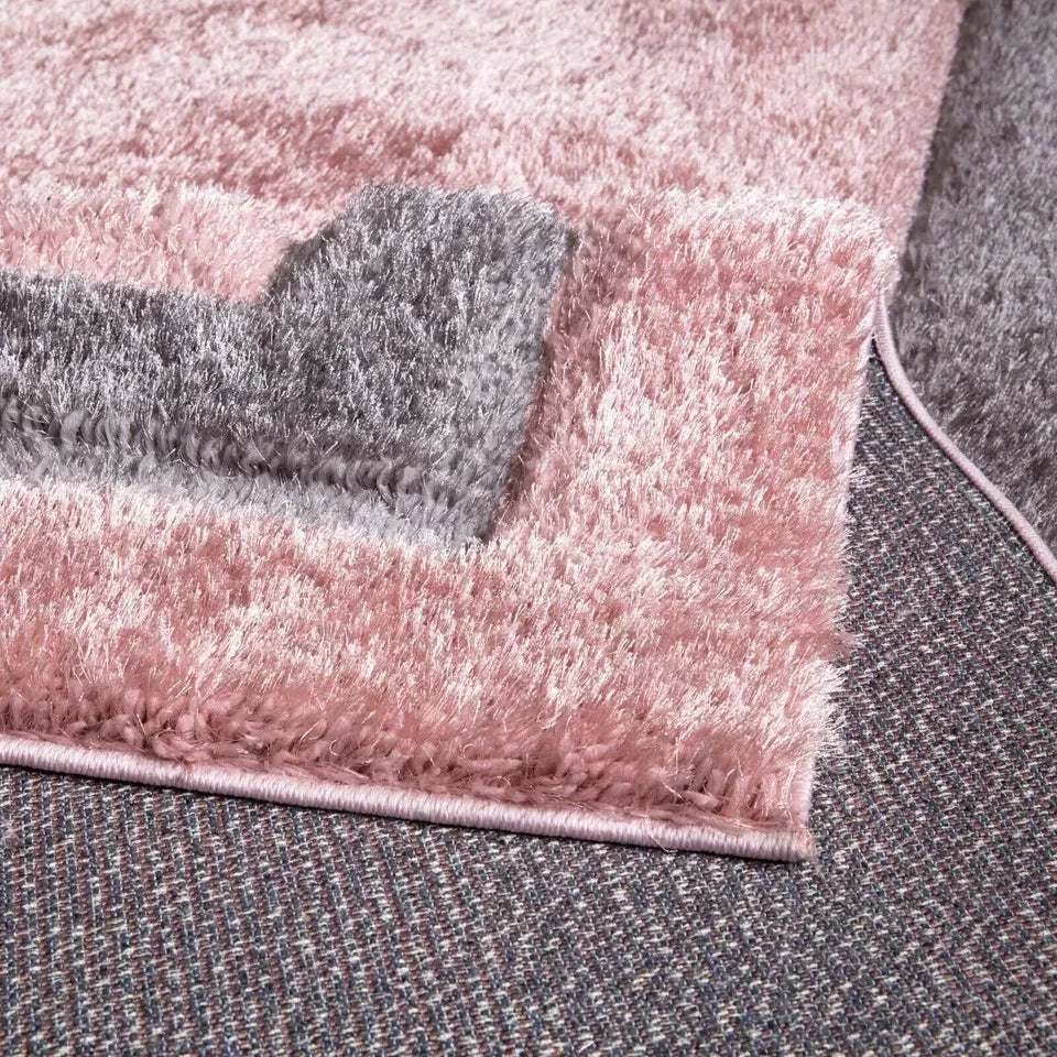 Soft Fluffy Shaggy Runner Rugs Pink (TRANI)