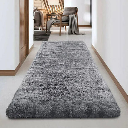 Soft Fluffy Decorative Grey Runner Shaggy Rugs (IR)