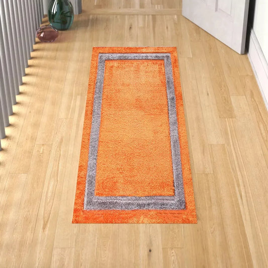 Soft Fluffy Shaggy Runner Rugs Orange (TRANI)