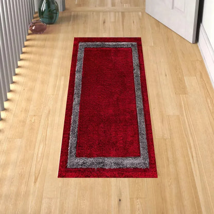 Soft Fluffy Shaggy Runner Rugs Red (TRANI)