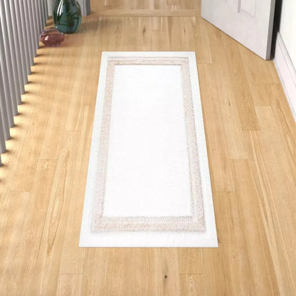 Soft Fluffy Shaggy Runner Rugs White (TRANI)