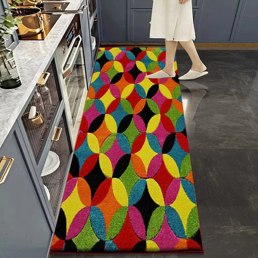 Colorful Area Runner Rugs Circle Bright (Multi)