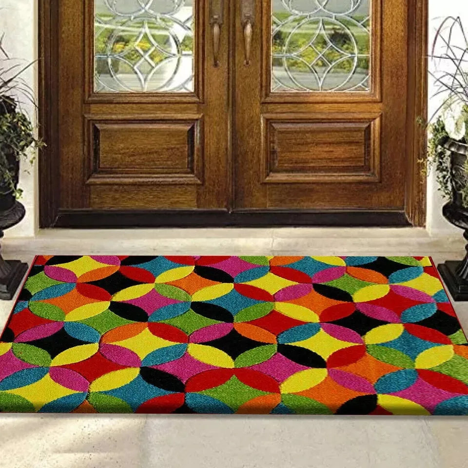 Colorful Area Runner Rugs Circle Bright (Multi)