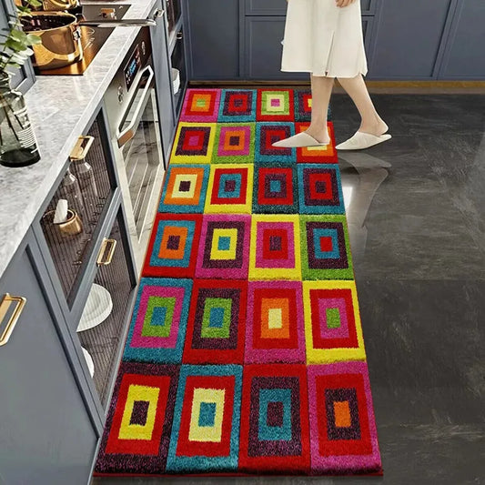 Colorful Area Runner Rugs Square Bright (Multi)