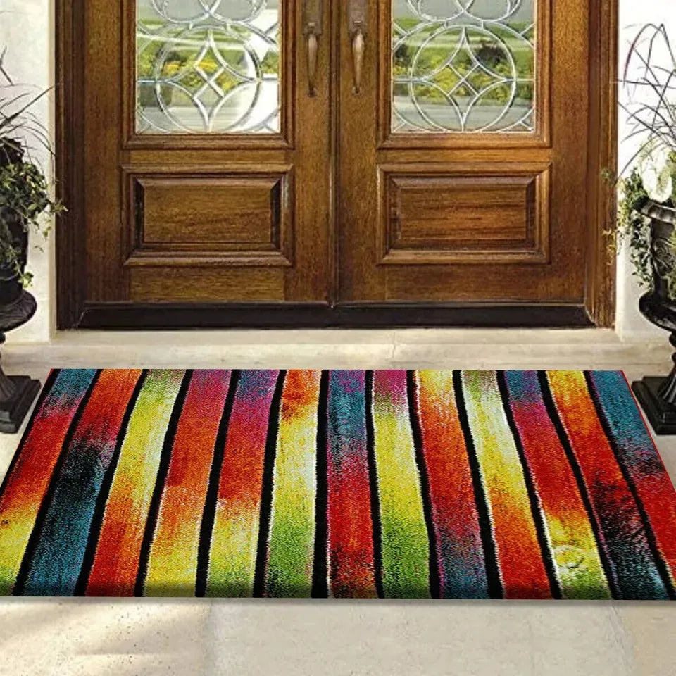 Colorful Area Runner Rugs Stripes (Multi)