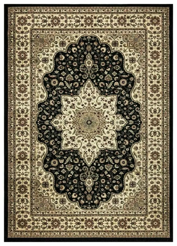 Vintage Traditional Runner Rugs Black (R-174)