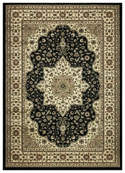 Vintage Traditional Runner Rugs Black (R-174)