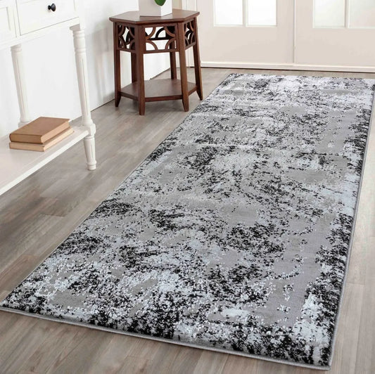 Serenity 208 Living Room Area Runner Rug Black