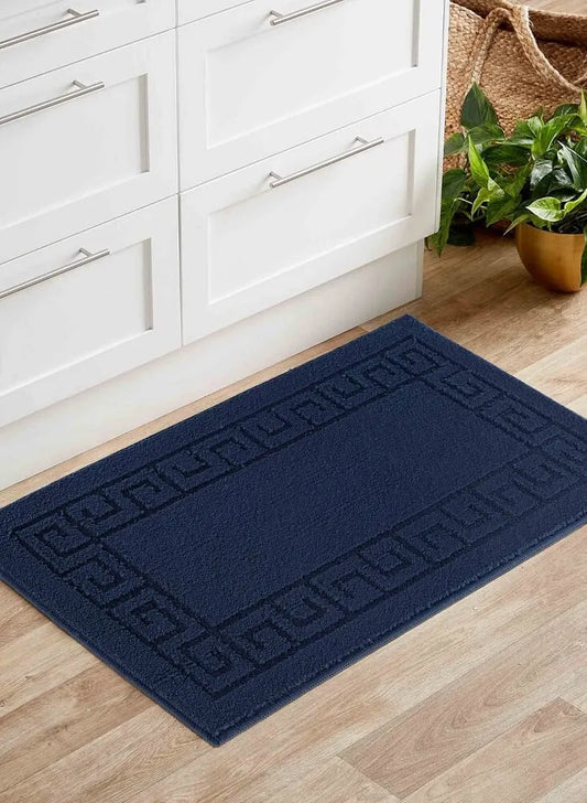 Ivy Greek Key Door & Floor Mats Navy