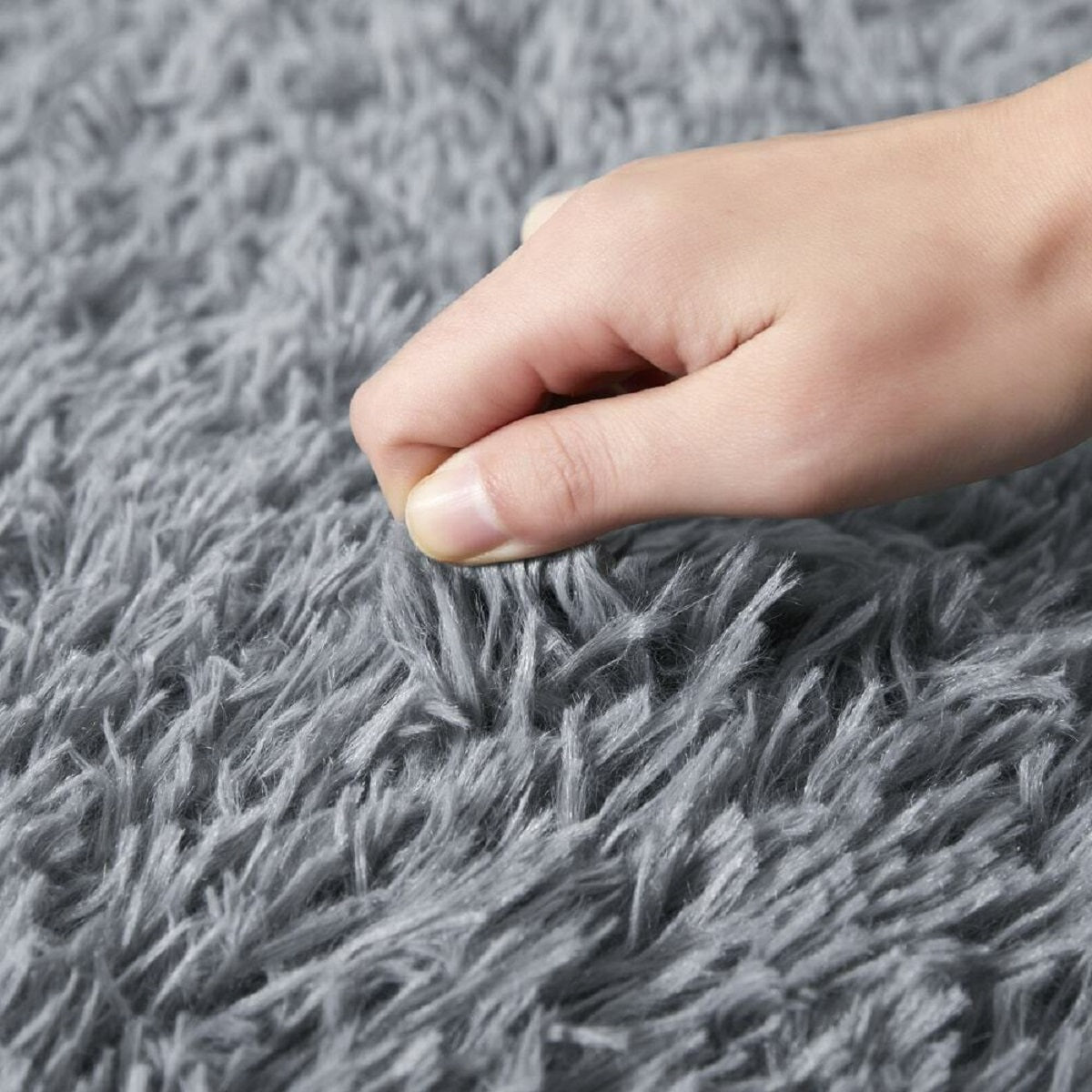 Soft Fluffy Grey Shaggy Rugs