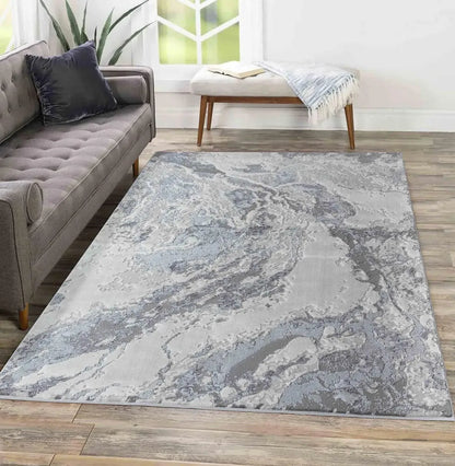 Large Silver Rug Abstract Silver Rug - Elegant & Modern Home Rug