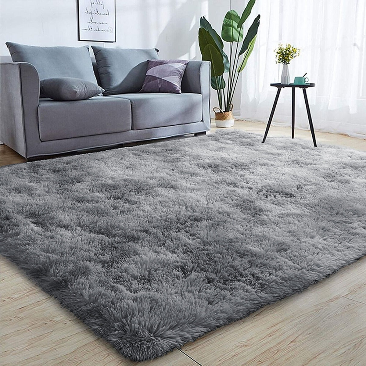 Soft Fluffy Grey Shaggy Rugs