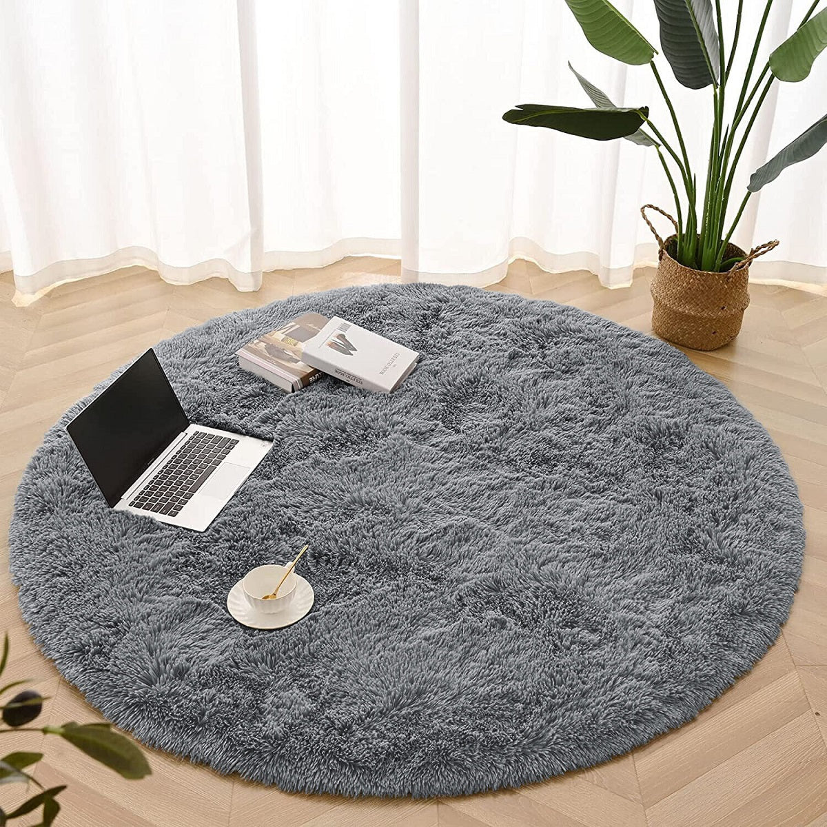 Soft Fluffy Grey Shaggy Rugs