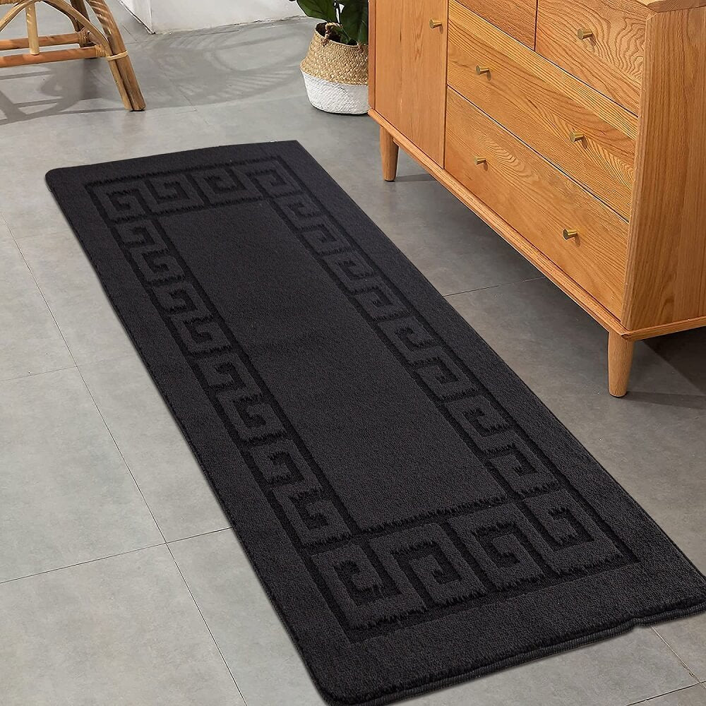 Gel Backed Washable Mats & Rugs Black (GB59)