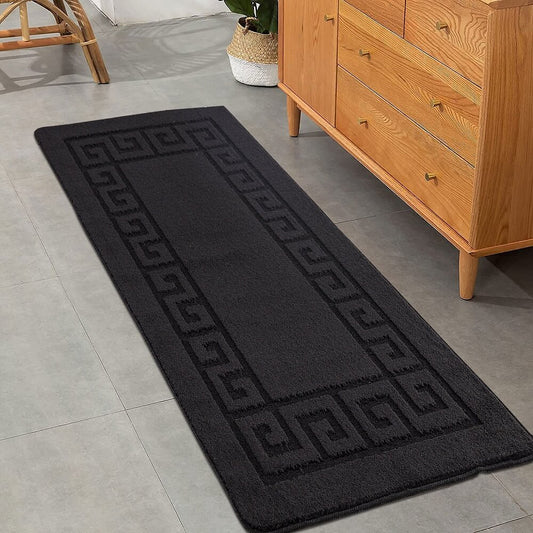 Gel Backed Washable Mats & Rugs Black (GB59)