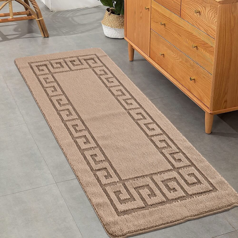 Gel Backed Washable Mats & Rugs Beige (GB59)