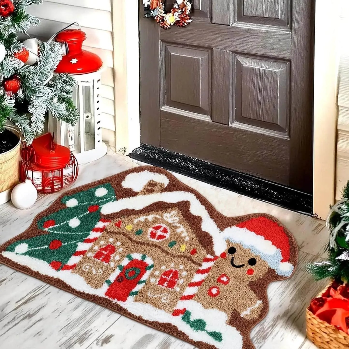 Gingerbread House Christmas Doormat – Festive Mat