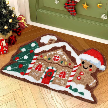 Gingerbread House Christmas Doormat – Festive Mat