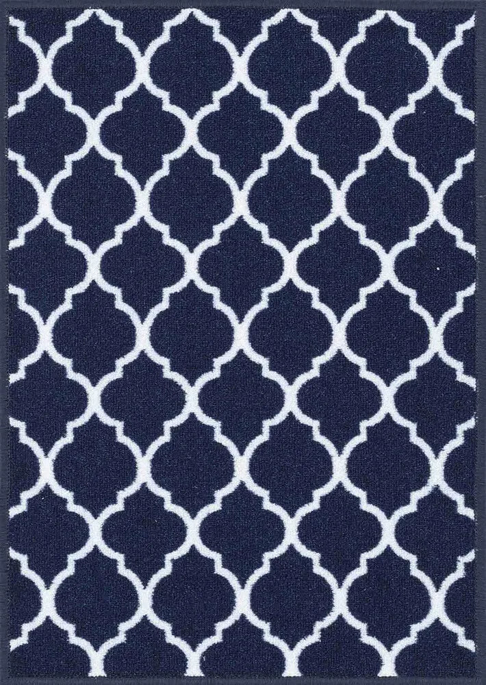 Havana Trellis Door & Floor Mats Navy