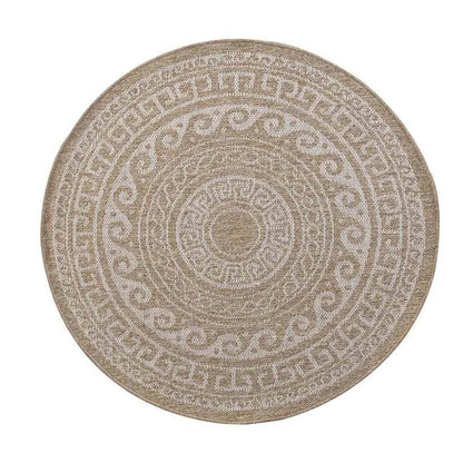 Harper Greek Key Cream Round Rug