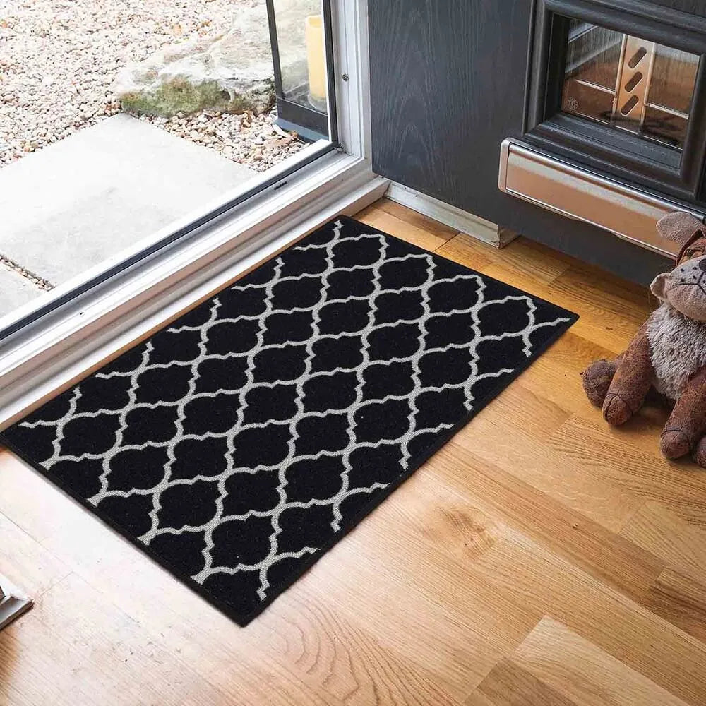 Havana Trellis Door & Floor Mats Black