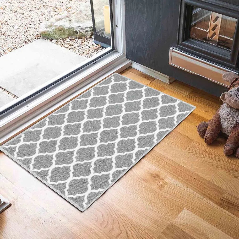 Havana Trellis Door & Floor Mats Grey