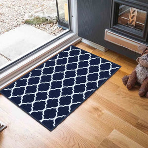 Havana Trellis Door & Floor Mats Navy