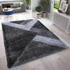 Modern Geometric Shaggy Rugs Grey (NOVA)