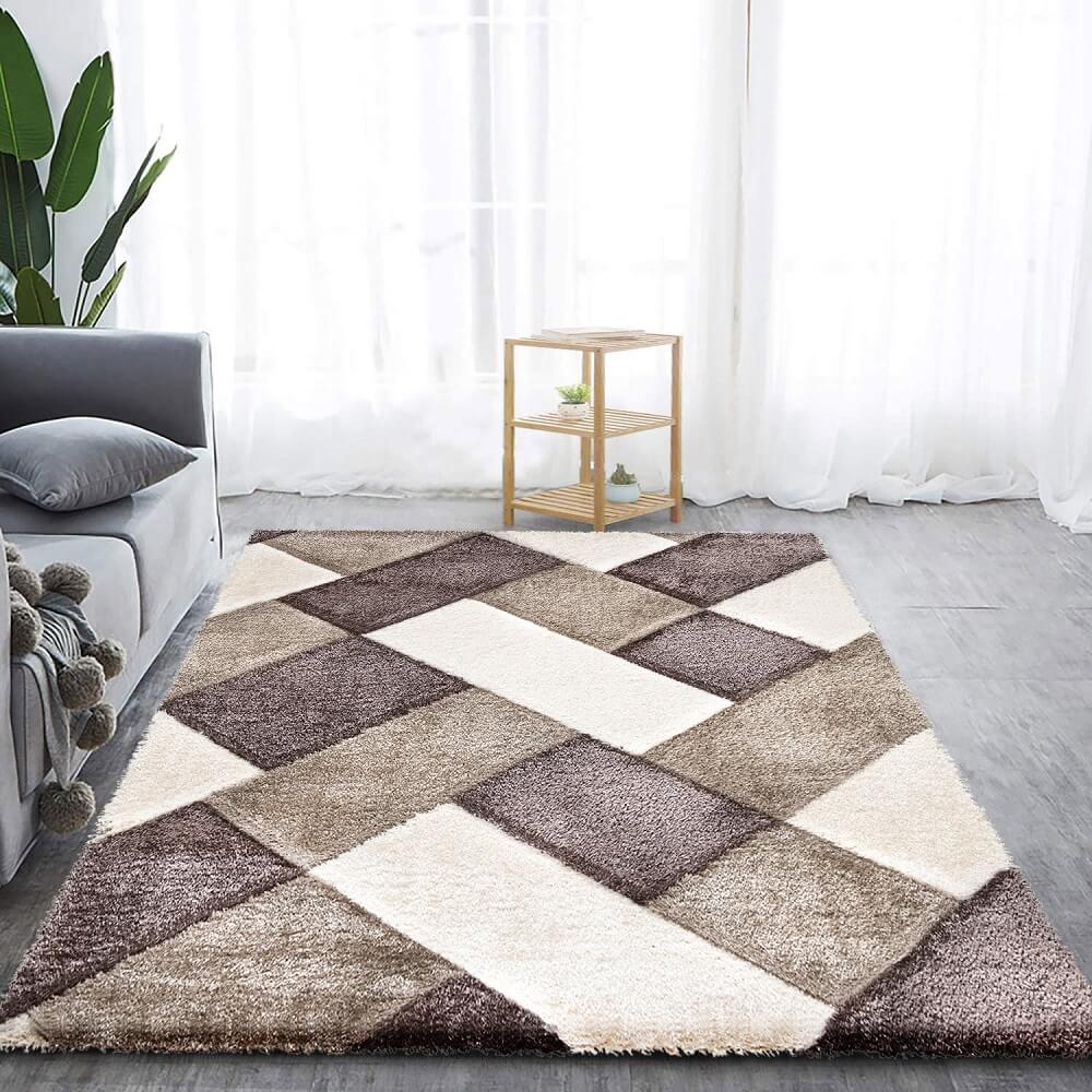 Modern Fluffy Shaggy Rugs Beige (ORION)