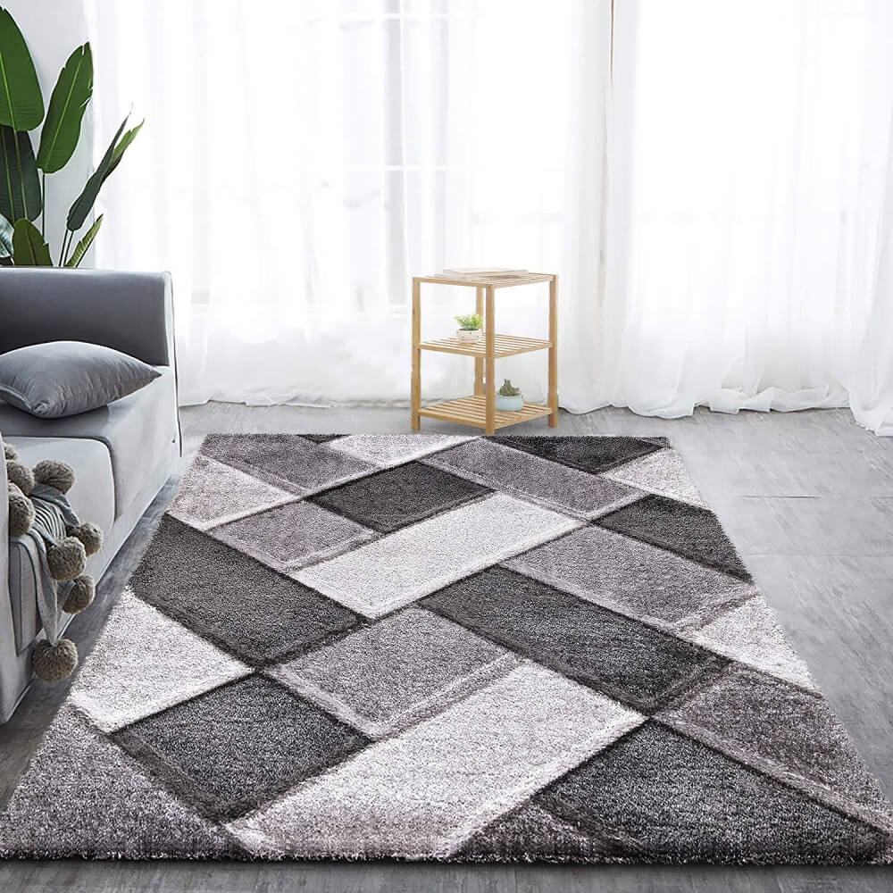 Modern Fluffy Shaggy Rugs Grey (ORION)