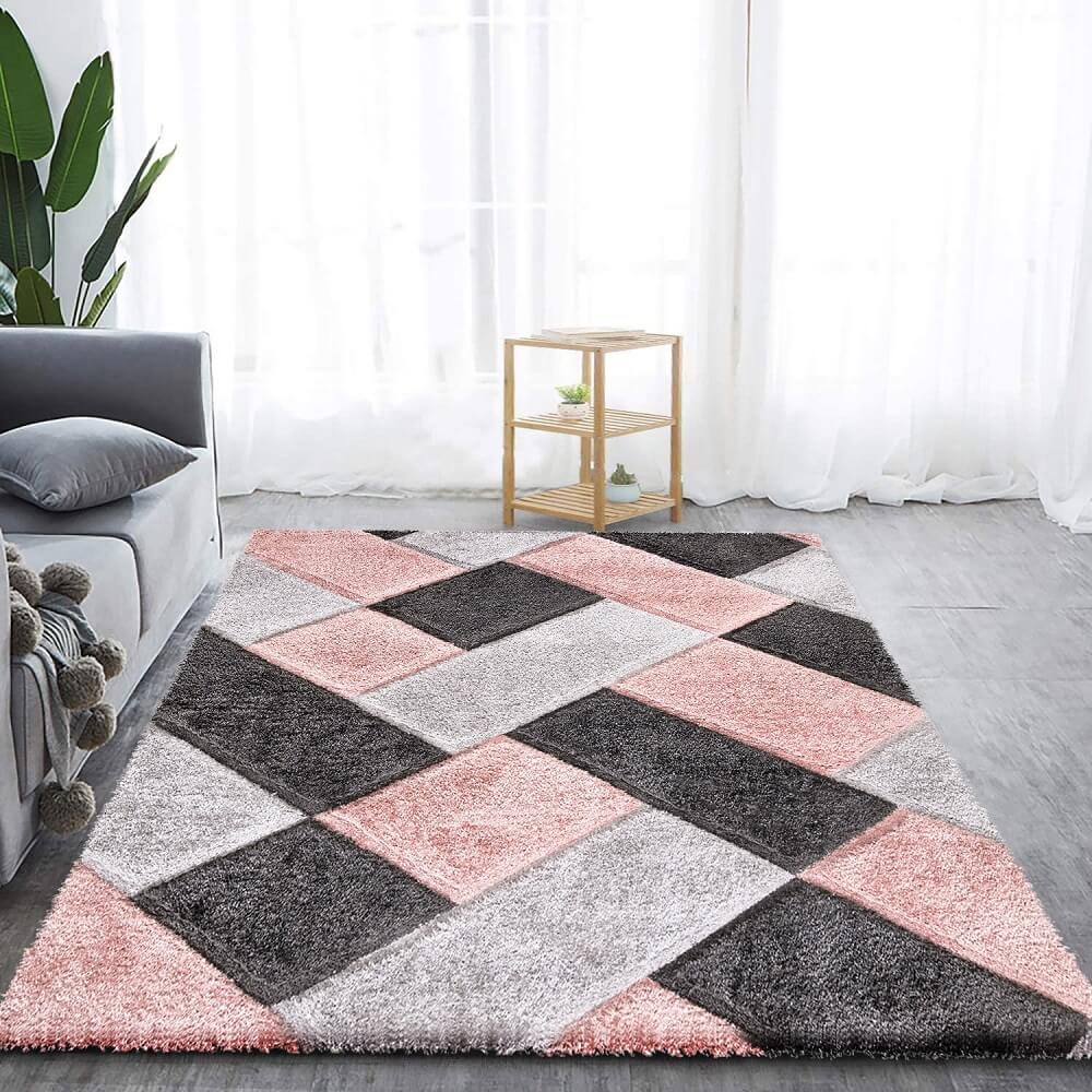 Modern Fluffy Shaggy Rugs Pink (ORION)