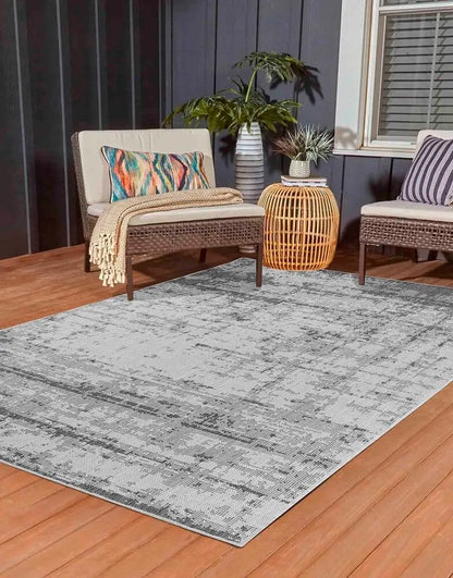 Sky Abstract Living Room Area Rug Dark Grey