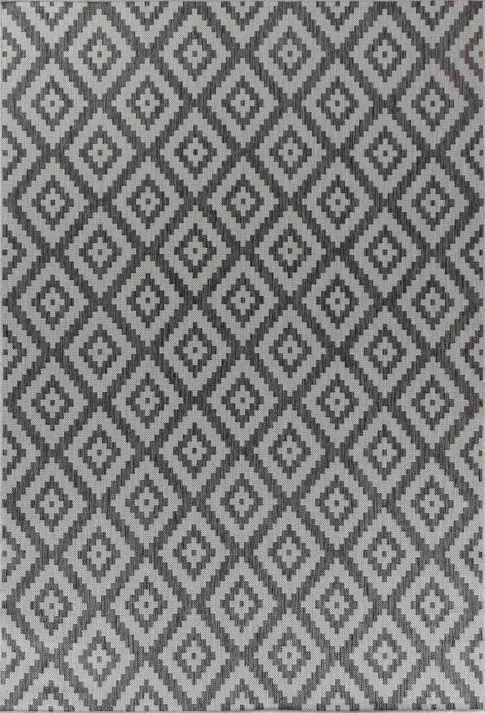 Sky Diamond Living Room Area Rug Dark Grey