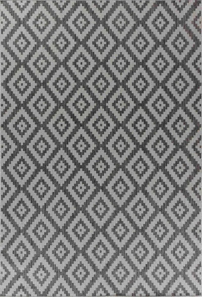 Sky Diamond Living Room Area Rug Dark Grey