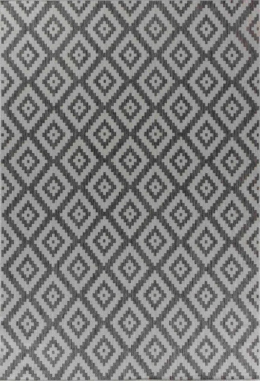 Sky Diamond Living Room Area Rug Dark Grey