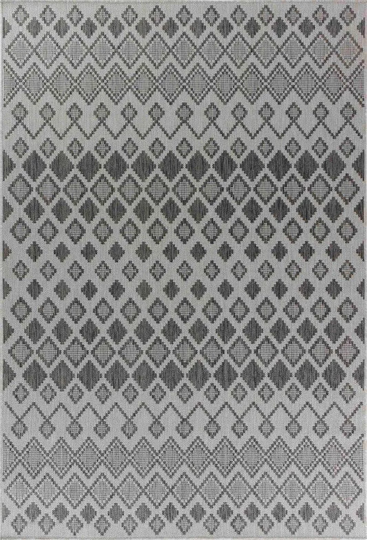 Sky Rhombus Living Room Area Rug Dark Grey