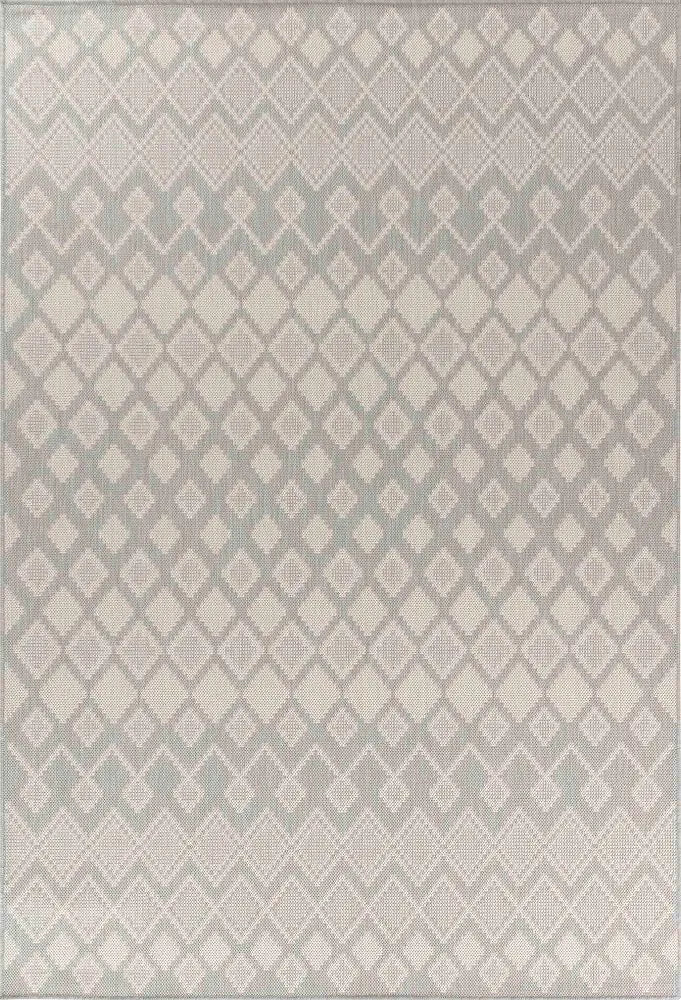 Sky Rhombus Living Room Area Rug Silver