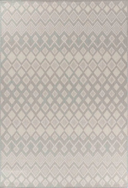 Sky Rhombus Living Room Area Rug Silver