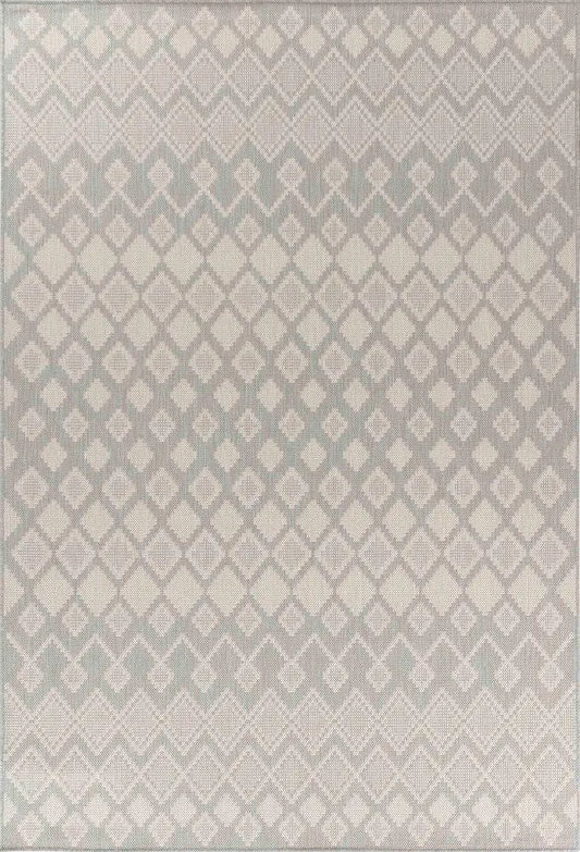 Sky Rhombus Living Room Area Rug Silver