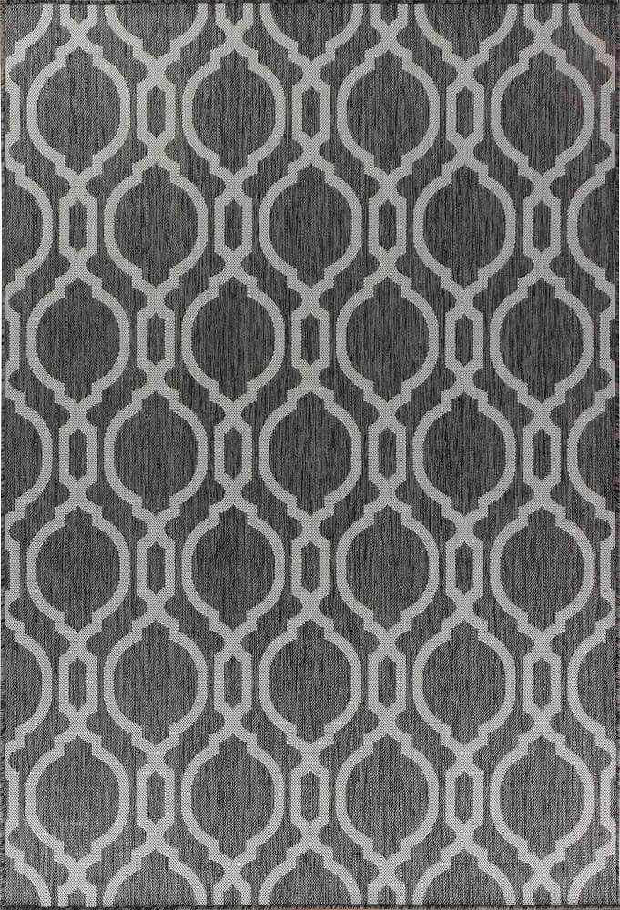 Sky Trellis Living Room Area Rug Dark Grey