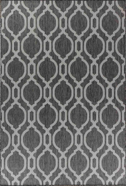 Sky Trellis Living Room Area Rug Dark Grey