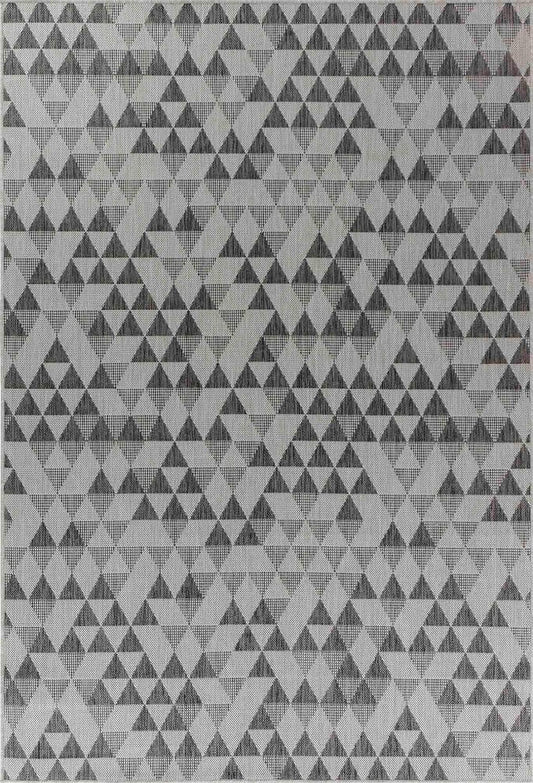 Sky Triangle Living Room Area Rug Dark Grey