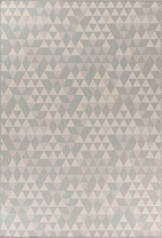 Sky Triangle Living Room Area Rug Silver