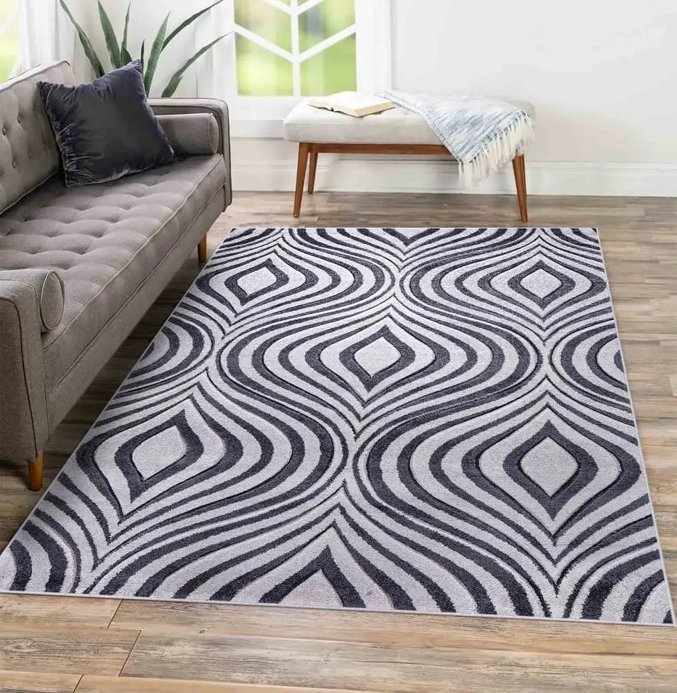 Valencia 760 Living Room Area Rug Dark Grey