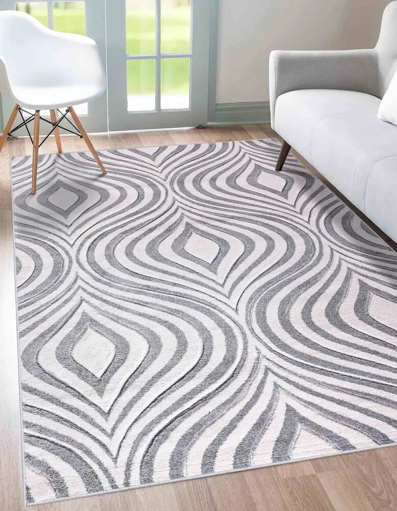 Valencia 760 Living Room Area Rug Silver