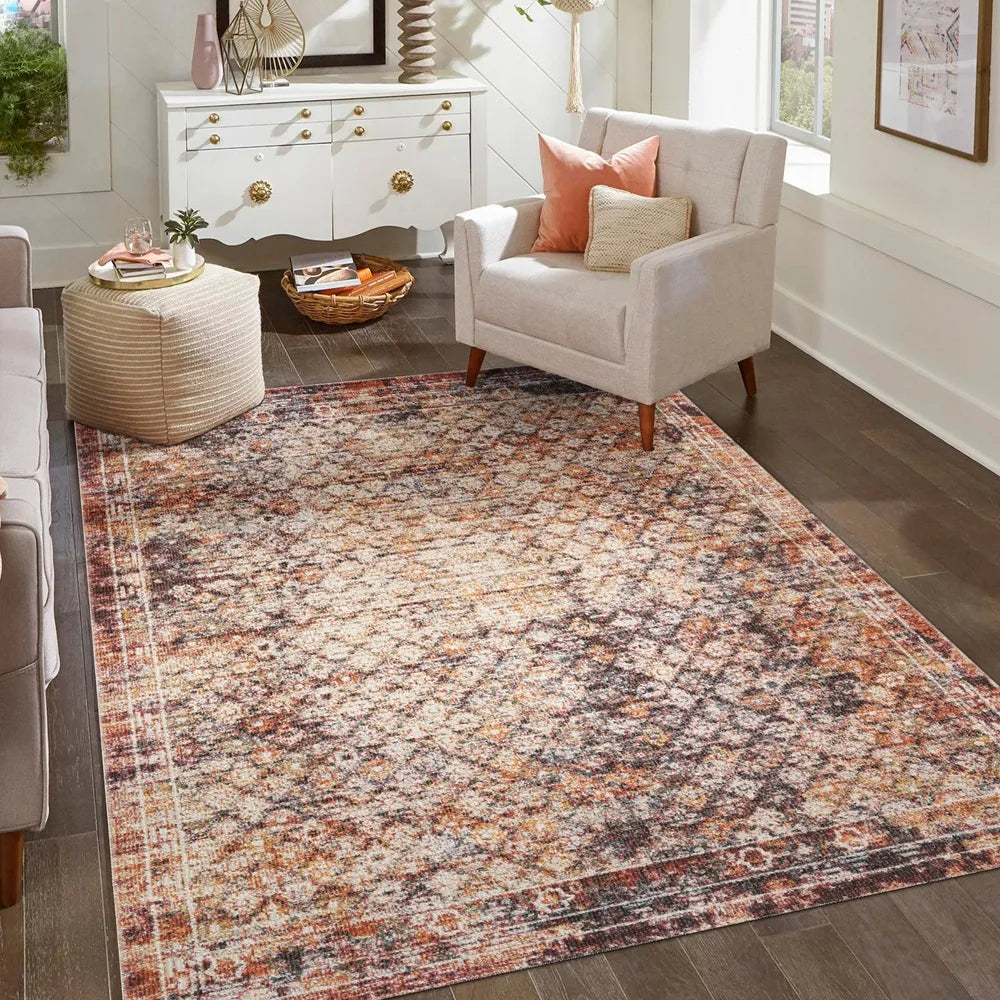 Aress Lattice Multi Rug – lifestyle living room setup
