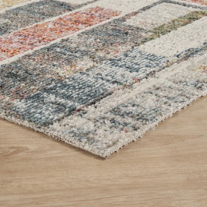 Aress Slate Multi Rug – close-up corner texture detail