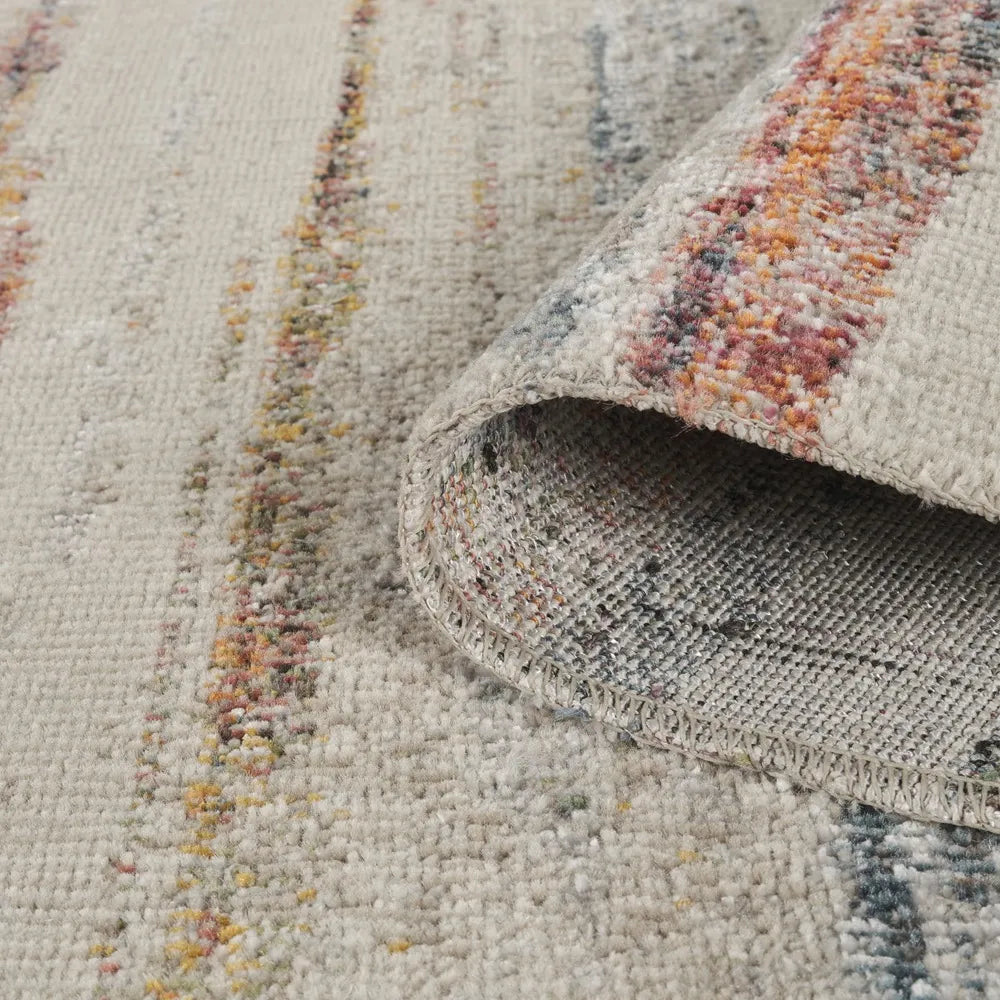 Aress Stripe Multi Rug – backing and thickness detail