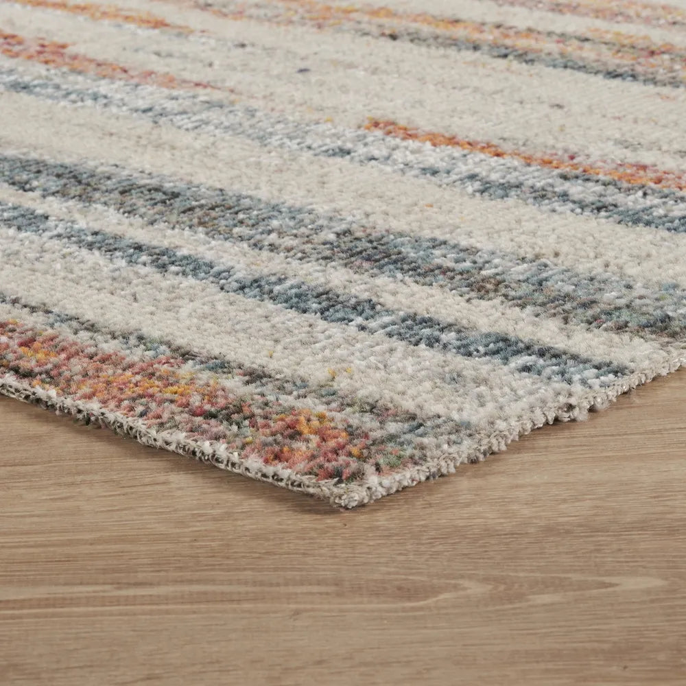 Aress Stripe Multi Rug – close-up corner texture detail
